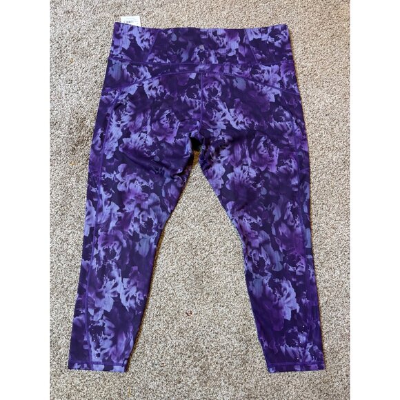 NEW Athleta Rainier Printed Tight Leggings High-Rise Drawstring Plush SuperSonic - Picture 13 of 14